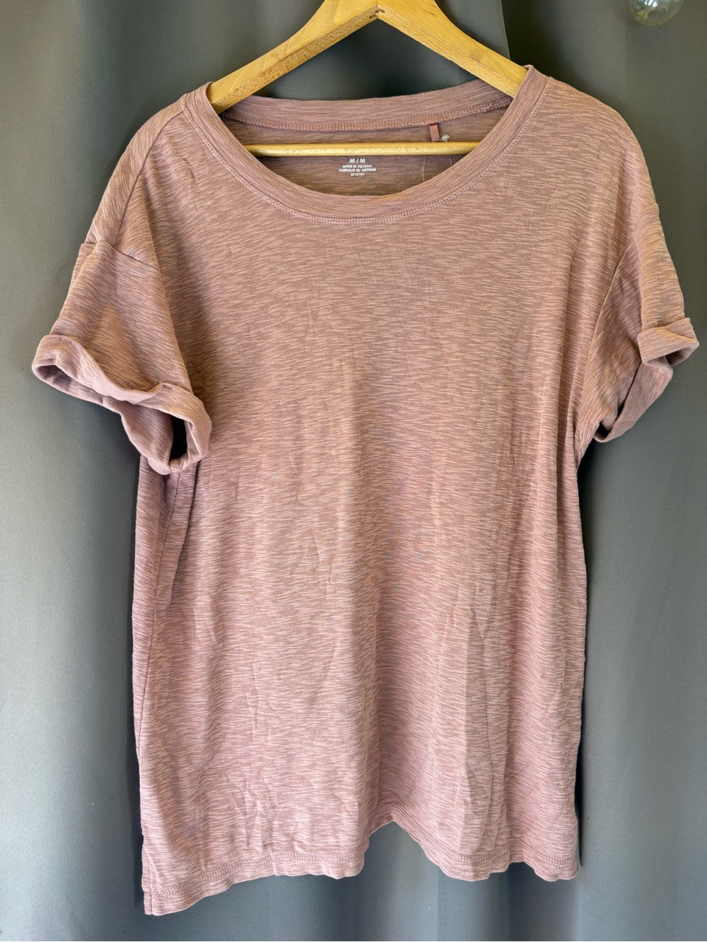 Buffalo David Bitton Rolled Sleeve Crew Tee - Dusty Mauve